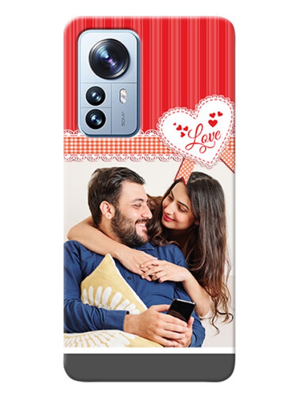 Custom Xiaomi 12 Pro 5G phone cases online: Red Love Pattern Design