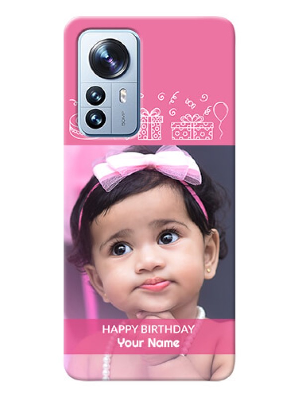 Custom Xiaomi 12 Pro 5G Custom Mobile Cover with Birthday Line Art Design