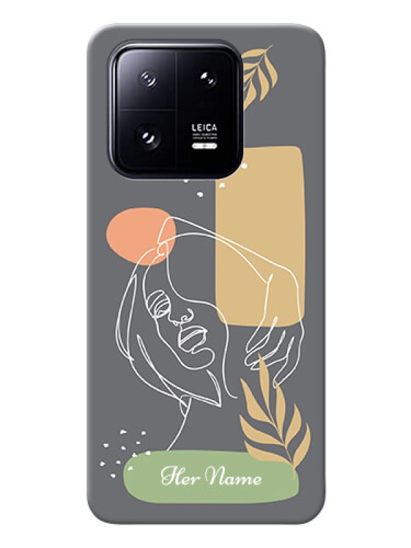 Custom Xiaomi 13 Pro 5G Phone Back Covers: Gazing Woman line art Design
