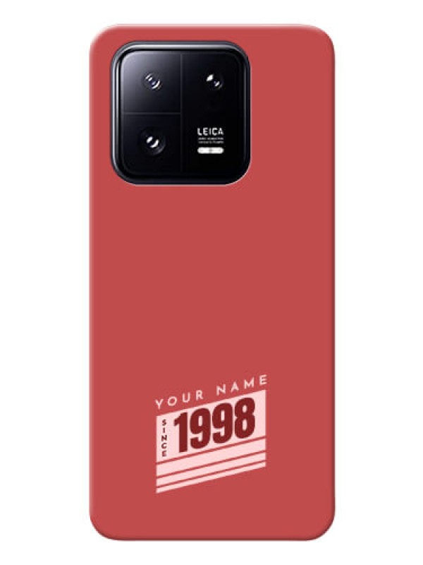 Custom Xiaomi 13 Pro 5G Phone Back Covers: Red custom year of birth Design