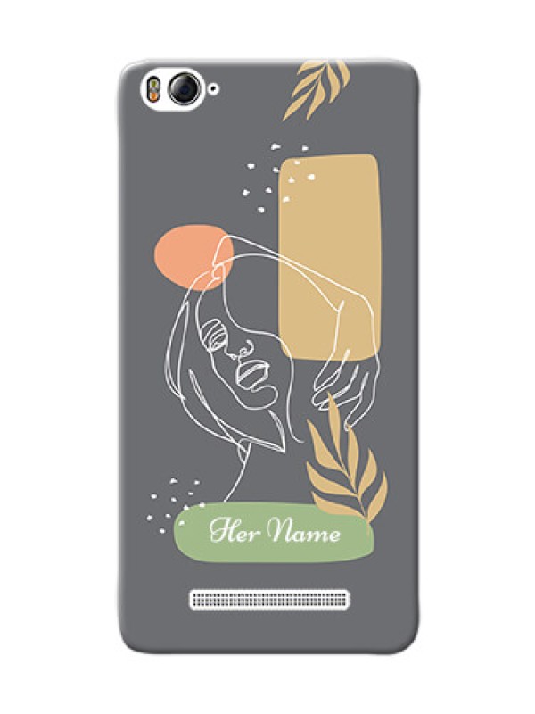 Custom Xiaomi 4I Phone Back Covers: Gazing Woman line art Design