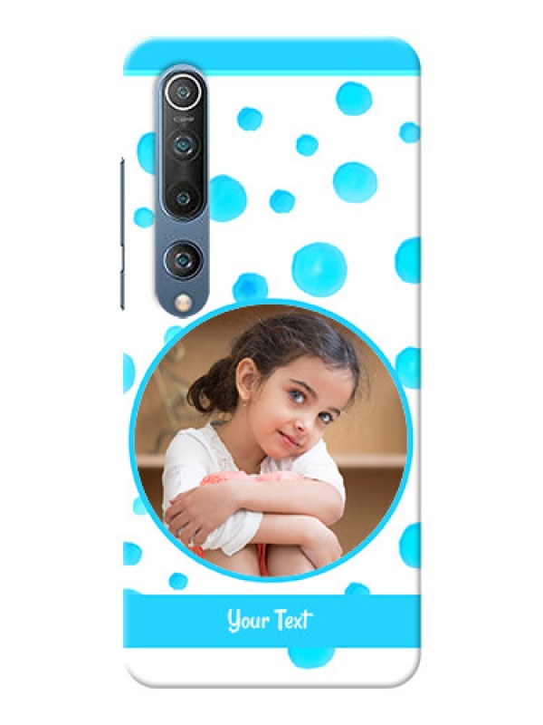 Custom Mi 10 5G Custom Phone Covers: Blue Bubbles Pattern Design