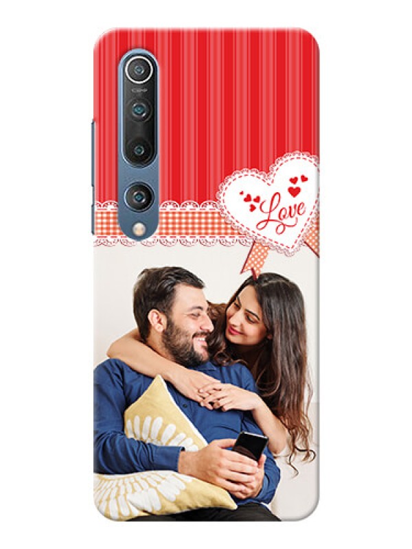 Custom Mi 10 5G phone cases online: Red Love Pattern Design