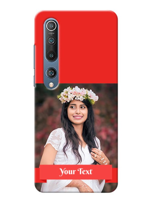 Custom Mi 10 5G Personalised mobile covers: Simple Red Color Design