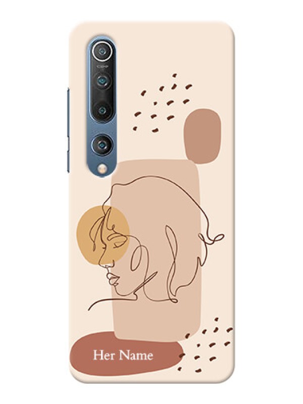 Custom Xiaomi Mi 10 5G Custom Phone Covers: Calm Woman line art Design