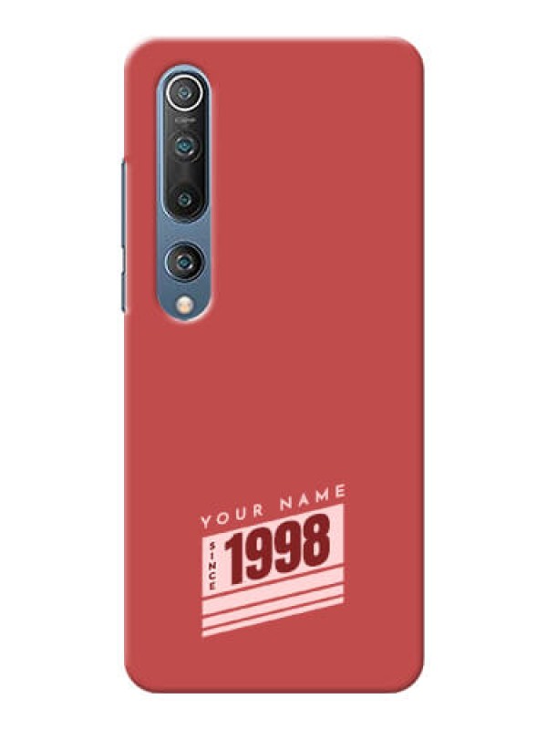 Custom Xiaomi Mi 10 5G Phone Back Covers: Red custom year of birth Design