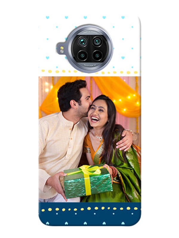 Custom Mi 10i 5G Phone Covers: White and Blue Abstract Design