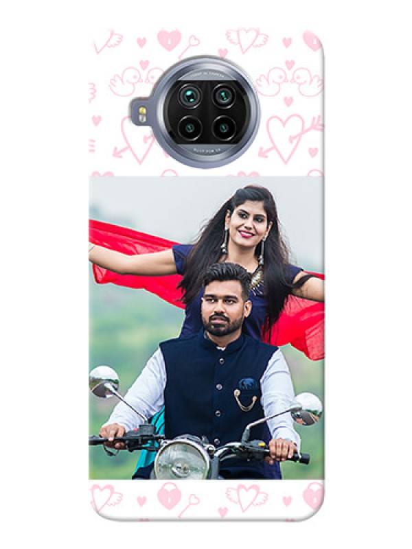 Custom Mi 10i 5G personalized phone covers: Pink Flying Heart Design