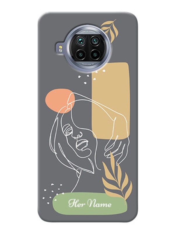 Custom Xiaomi Mi 10I 5G Phone Back Covers: Gazing Woman line art Design