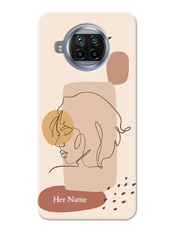 Custom Xiaomi Mi 10I 5G Custom Phone Covers: Calm Woman line art Design