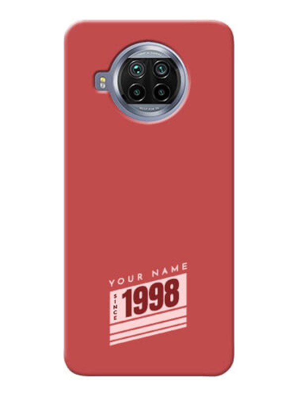 Custom Xiaomi Mi 10I 5G Phone Back Covers: Red custom year of birth Design