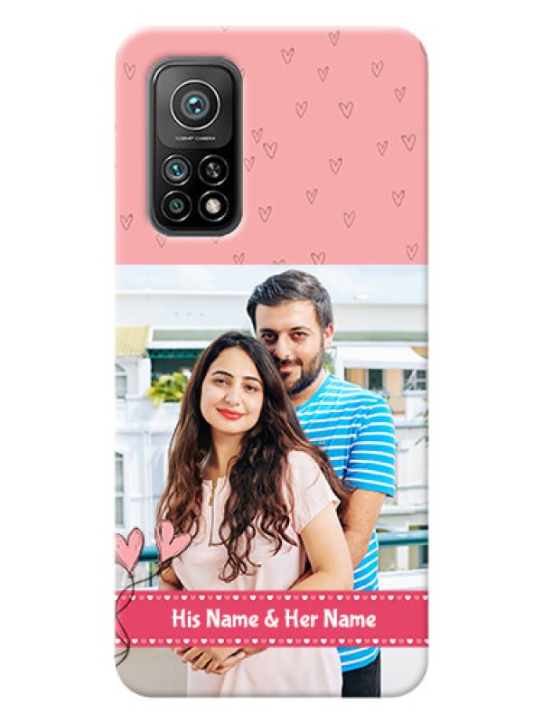 Custom Mi 10T Pro phone back covers: Love Design Peach Color