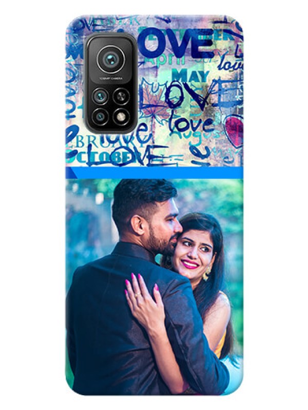 Custom Mi 10T Mobile Covers Online: Colorful Love Design