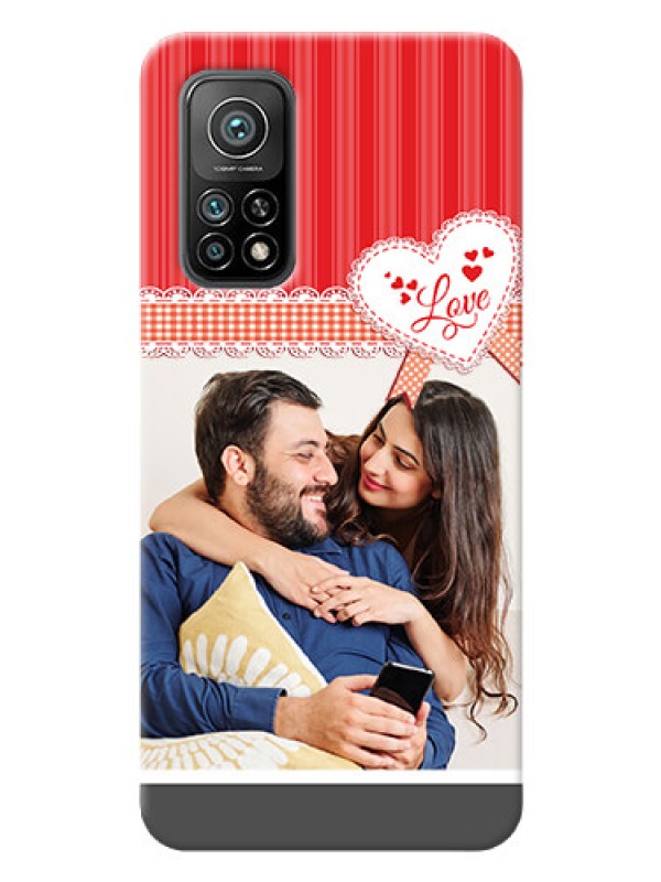 Custom Mi 10T phone cases online: Red Love Pattern Design