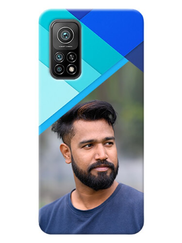 Custom Mi 10T Phone Cases Online: Blue Abstract Cover Design