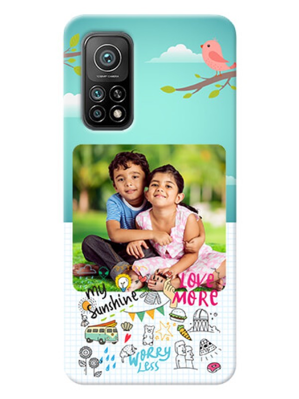Custom Mi 10T phone cases online: Doodle love Design
