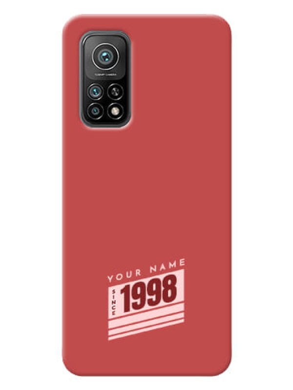 Custom Xiaomi Mi 10T Phone Back Covers: Red custom year of birth Design