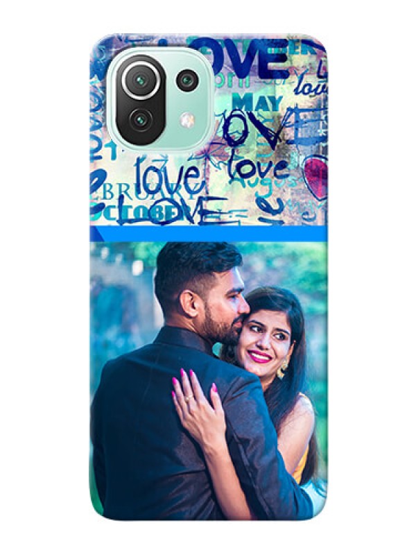 Custom Mi 11 Lite NE 5G Mobile Covers Online: Colorful Love Design