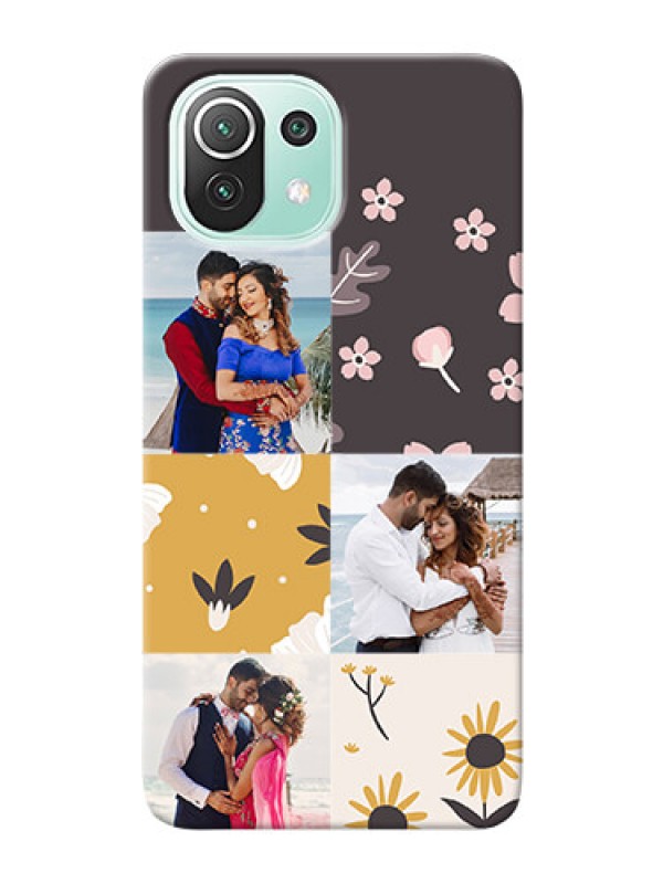 Custom Mi 11 Lite NE 5G phone cases online: 3 Images with Floral Design