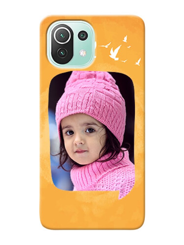 Custom Mi 11 Lite NE 5G Phone Covers: Water Color Design with Bird Icons