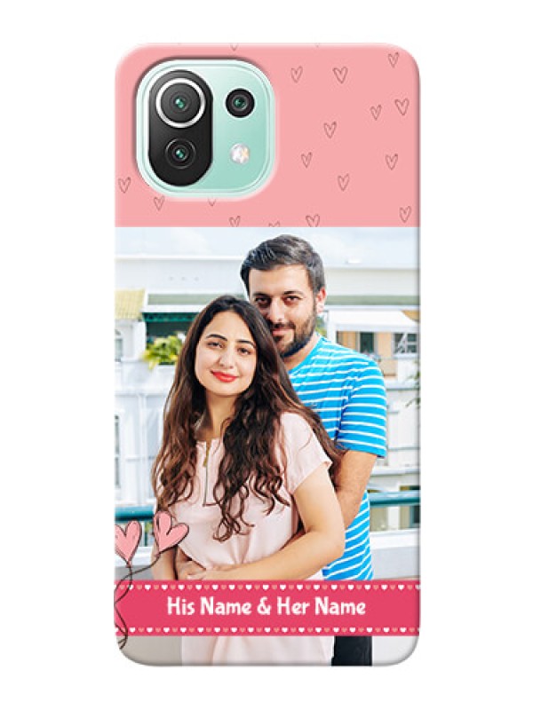 Custom Mi 11 Lite NE 5G phone back covers: Love Design Peach Color