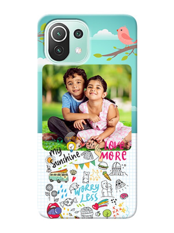 Custom Mi 11 Lite NE 5G phone cases online: Doodle love Design