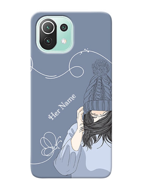 Custom Xiaomi Mi 11 Lite Ne 5G Custom Mobile Case with Girl in winter outfit Design