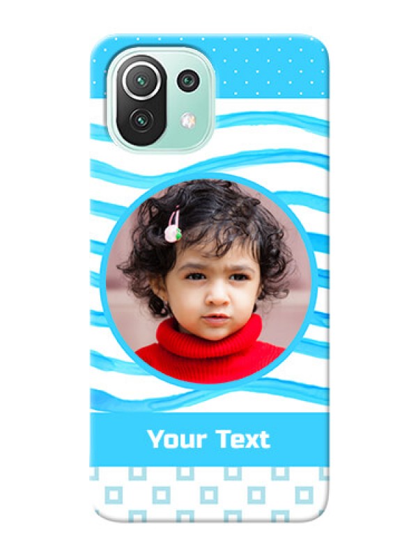 Custom Mi 11 Lite phone back covers: Simple Blue Case Design
