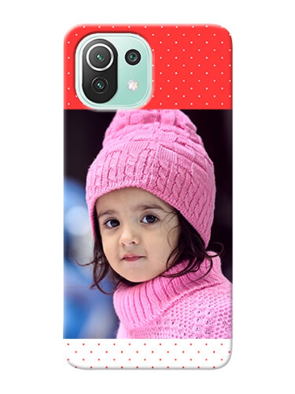 Custom Mi 11 Lite personalised phone covers: Red Pattern Design