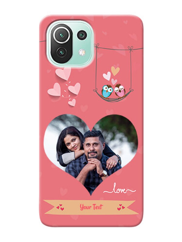 Custom Mi 11 Lite custom phone covers: Peach Color Love Design 