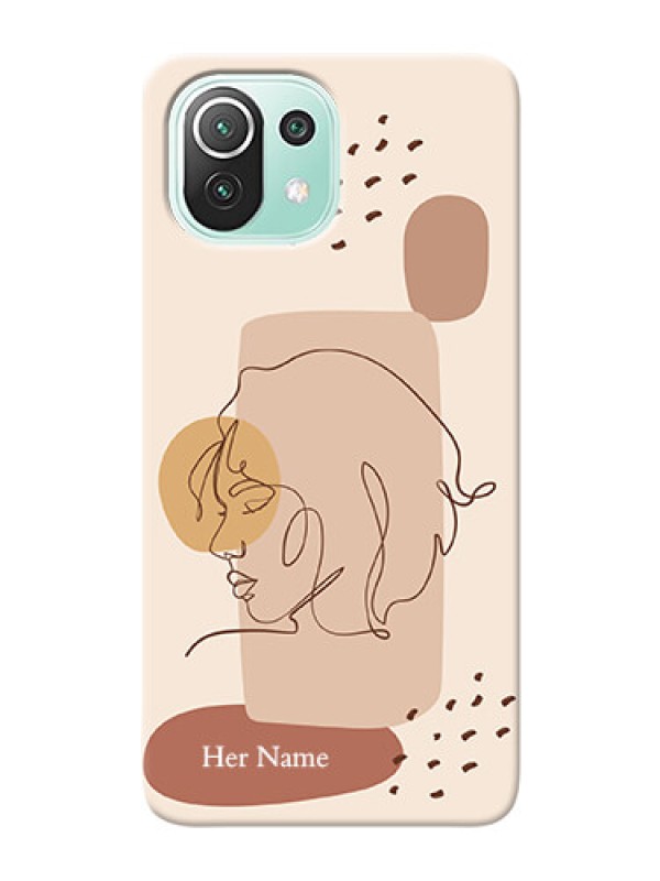 Custom Xiaomi Mi 11 Lite Custom Phone Covers: Calm Woman line art Design