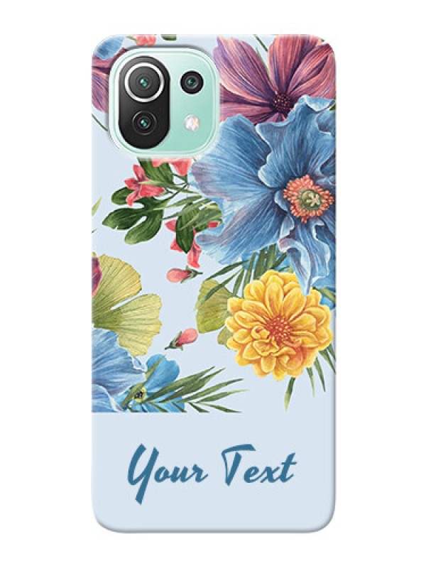 Custom Xiaomi Mi 11 Lite Custom Phone Cases: Stunning Watercolored Flowers Painting Design