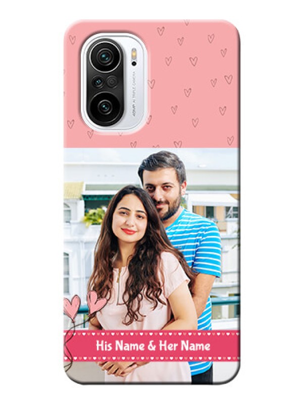 Custom Mi 11X 5G phone back covers: Love Design Peach Color