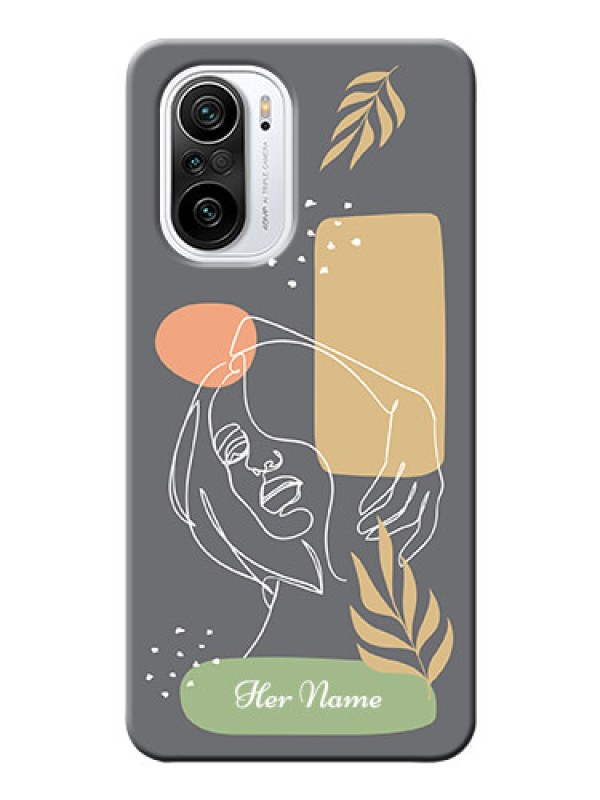 Custom Xiaomi Mi 11X Pro 5G Phone Back Covers: Gazing Woman line art Design