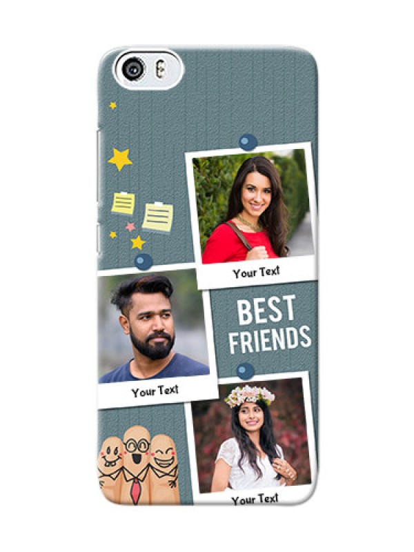 Custom Xiaomi Mi 5 3 image holder with sticky frames and friendship day wishes Design