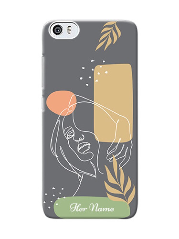 Custom Xiaomi Mi 5 Phone Back Covers: Gazing Woman line art Design