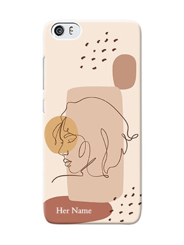 Custom Xiaomi Mi 5 Custom Phone Covers: Calm Woman line art Design