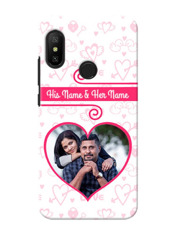Custom Mi A2 Lite Personalized Phone Cases: Heart Shape Love Design