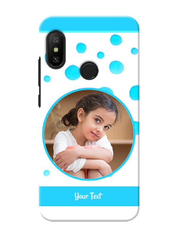 Custom Mi A2 Lite Custom Phone Covers: Blue Bubbles Pattern Design