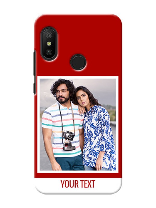 Custom Mi A2 Lite mobile phone covers: Simple Red Color Design