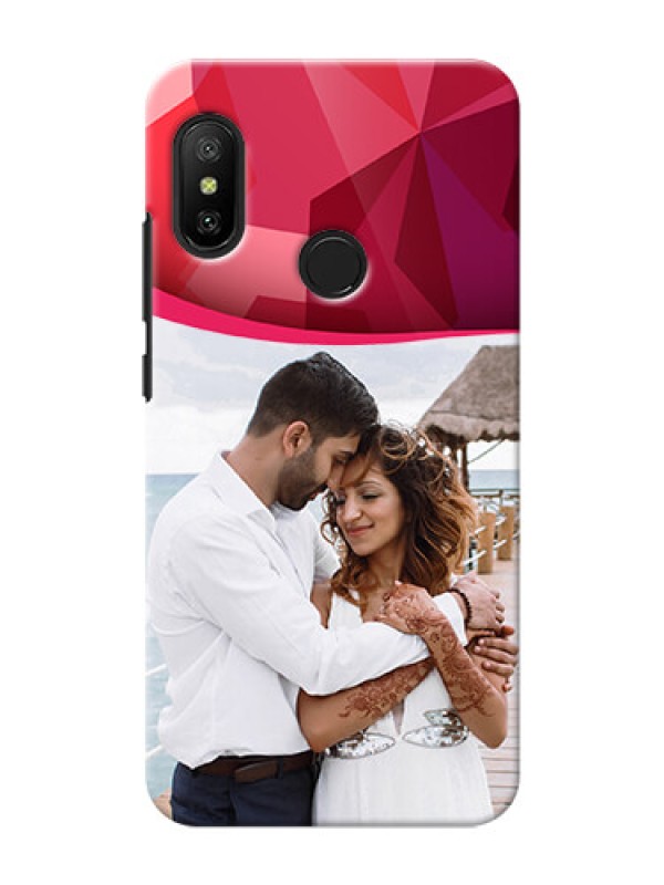 Custom Mi A2 Lite custom mobile back covers: Red Abstract Design