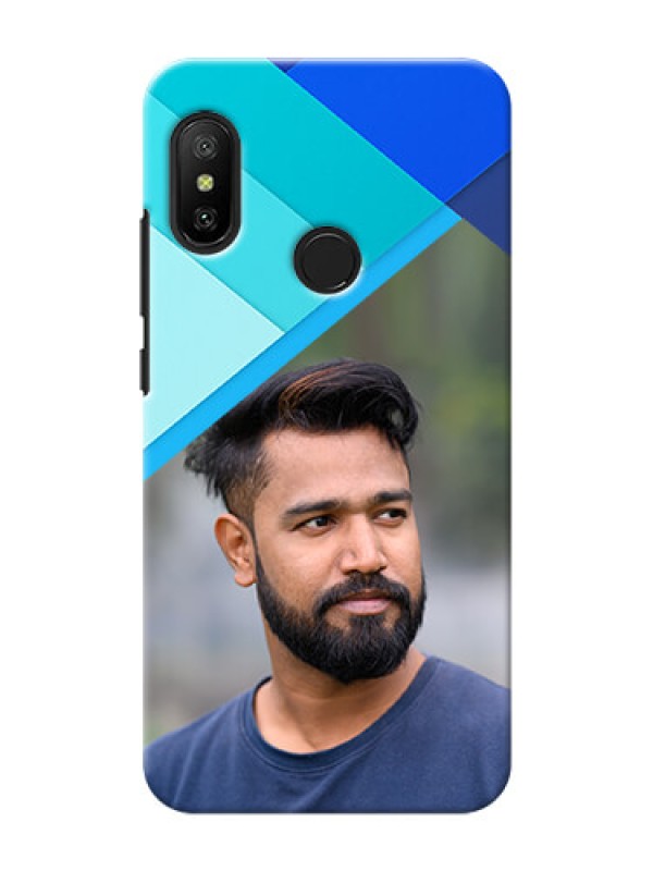 Custom Mi A2 Lite Phone Cases Online: Blue Abstract Cover Design