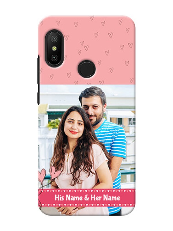 Custom Mi A2 Lite phone back covers: Love Design Peach Color