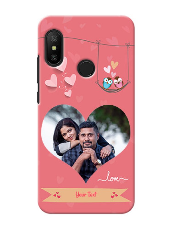 Custom Mi A2 Lite custom phone covers: Peach Color Love Design 