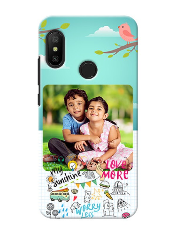 Custom Mi A2 Lite phone cases online: Doodle love Design