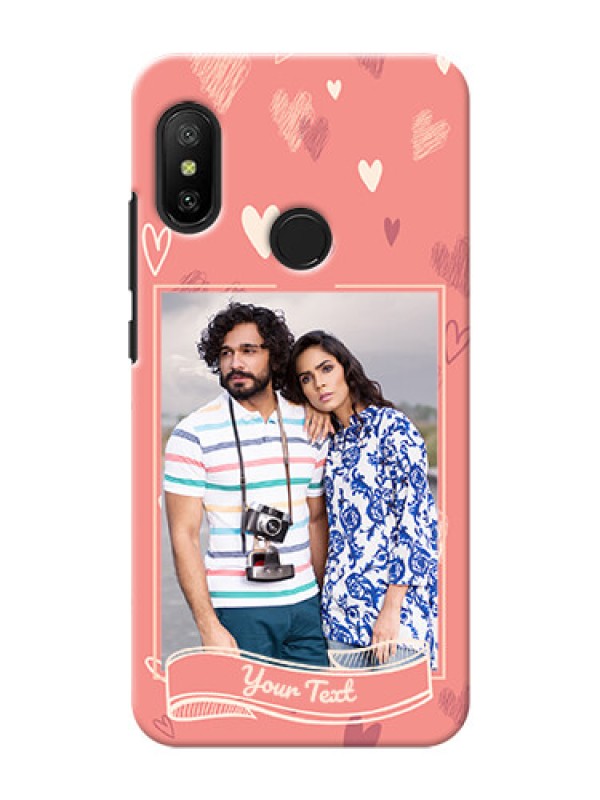 Custom Mi A2 Lite custom mobile phone cases: love doodle art Design