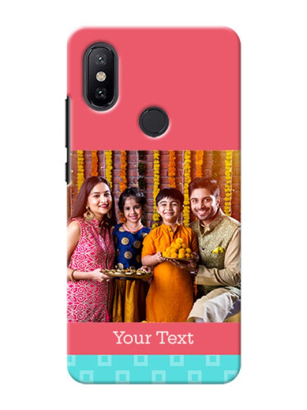 Custom Xiaomi Mi A2 Pink And Blue Pattern Mobile Case Design