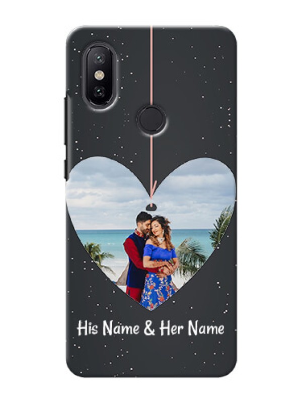 Custom Xiaomi Mi A2 Hanging Heart Mobile Back Case Design