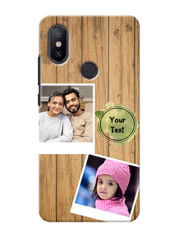 Custom Xiaomi Mi A2 3 image holder with wooden texture  Design