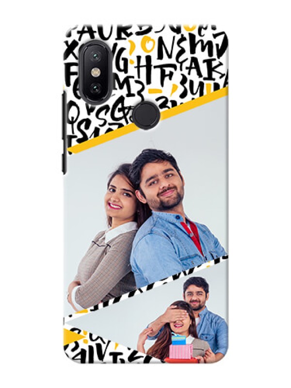 Custom Xiaomi Mi A2 2 image holder with letters pattern  Design